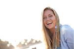 Close-up Portrait of Young Woman Smiling at Beach, Jupiter, Palm Beach County, Florida, USA