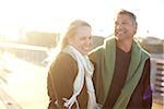 Mature Couple Walking along Pier, Jupiter, Palm Beach County, Florida, USA