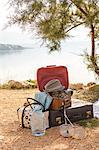 Croatia, Dalmatia, At the seaside, luggage in foreground