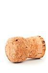 Close up of a cork against a white background