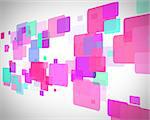 Background of pink and turquoise rectangles moving