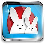 Vector - Happy Easter Glossy Application Button