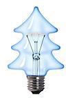 christmas tree tungsten light bulb lamp on white background