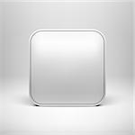 Technology white blank app icon (button) template with realistic shadow and light background for internet sites, web user interfaces (ui) and applications (app). Vector design illustration.