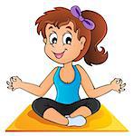 Image with yoga theme 1 - vector illustration.