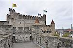 Old fortress in the ancient city of Ghent, Belgium