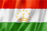 Tajikistan flag, three dimensional render, satin texture