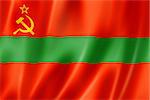 Transnistria State flag, three dimensional render, satin texture