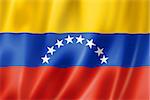 Venezuela flag, three dimensional render, satin texture