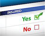 insurance checklist selection over a white background