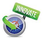 innovation on a compass illustration design over white