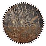 Old rusty circular saw blade background without hole.