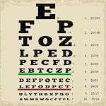 Vintage style grunge eye chart, vector illustration