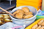 Freshly Deep Fried Chicken Curry Puffs in Hawker Stand in Penang Malaysia