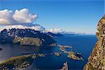 Scenic view of town Reine on Lofoten islands in Norway