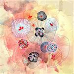 Beautiful abstract design on watercolor background