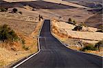 asphalt highway through fields and hills in Andalusia