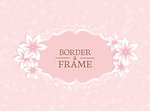frame with flowers on a pink background