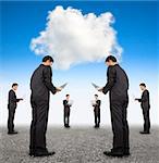 cooperation business and cloud computing concept