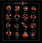 Set of design elements for your project. Mixed abstract shapes with shadows