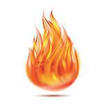 Symbol of fire on white background. Vector illustration