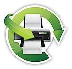 printer cycle graphic illustration design over a white background