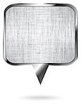 Brushed metallic speech icon. Message board. Vector illustration