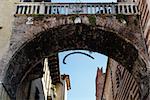 Arch Between Piazza Erbe and Signori in Verona with Hanging Whale Bone, Veneto, Italy