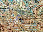 A background image of paint splattered on a brick wall in New York City near the High Line Park.