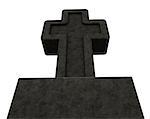 christian cross monument on white background - 3d illustration