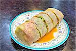 Nyonya Peranakan Popiah on a Plate Macro