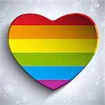 Vector - Gay Flag Heart Striped Sticker