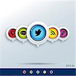 Set of modern social networking icons.