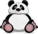 illustration cute fat panda on a white background