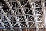 Steel support structure of the bridge is based on a concrete pillar