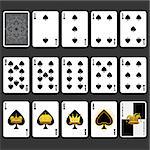 Suit Playing Cards Full Set. Useful As Icon, Illustration And Background For Suit Cards Theme.