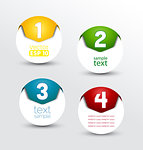 Colorful round numbered banners, design template