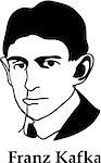 Franz Kafka - black and white (vector)