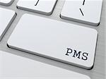 PMS (premenstrual  syndrome) Concept. Button on Modern Computer Keyboard with Word Partners on It.