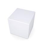 White cube with rounded edges. Isolated render on a white background