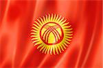 Kyrgyzstan flag, three dimensional render, satin texture