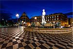 The Fontaine du Soleil on Place Massena in the Morning, Nice, French Riviera, France