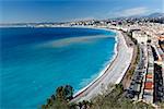 Promenade des Anglais and Beautiful Beach in Nice, French Riviera, France