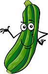 Cartoon Illustration of Funny Comic Zucchini Vegetable Food Character