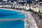 Promenade des Anglais and Beautiful Beach in Nice, French Riviera, France