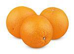 Ripe orange fruits isolated on white with clipping path