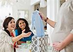 Pregnant woman having baby shower