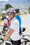 Cyclist smiling before race