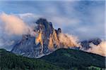 Mount Langkofel with Clouds, Val Gardena, South Tyrol, Trentino-Alto Adige, Dolomites, Italy