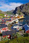 Picturesque village of Nusfjord on Lofoten islands, Norway, popular tourist destination